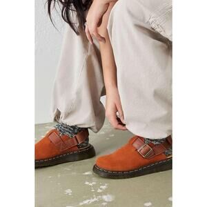 Dr. Martens Jorge II Mule Suede Clog Sandals Orange Buckle UK Style